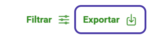 La section Moviments du compte, avec le lien Exportar mis en évidence.